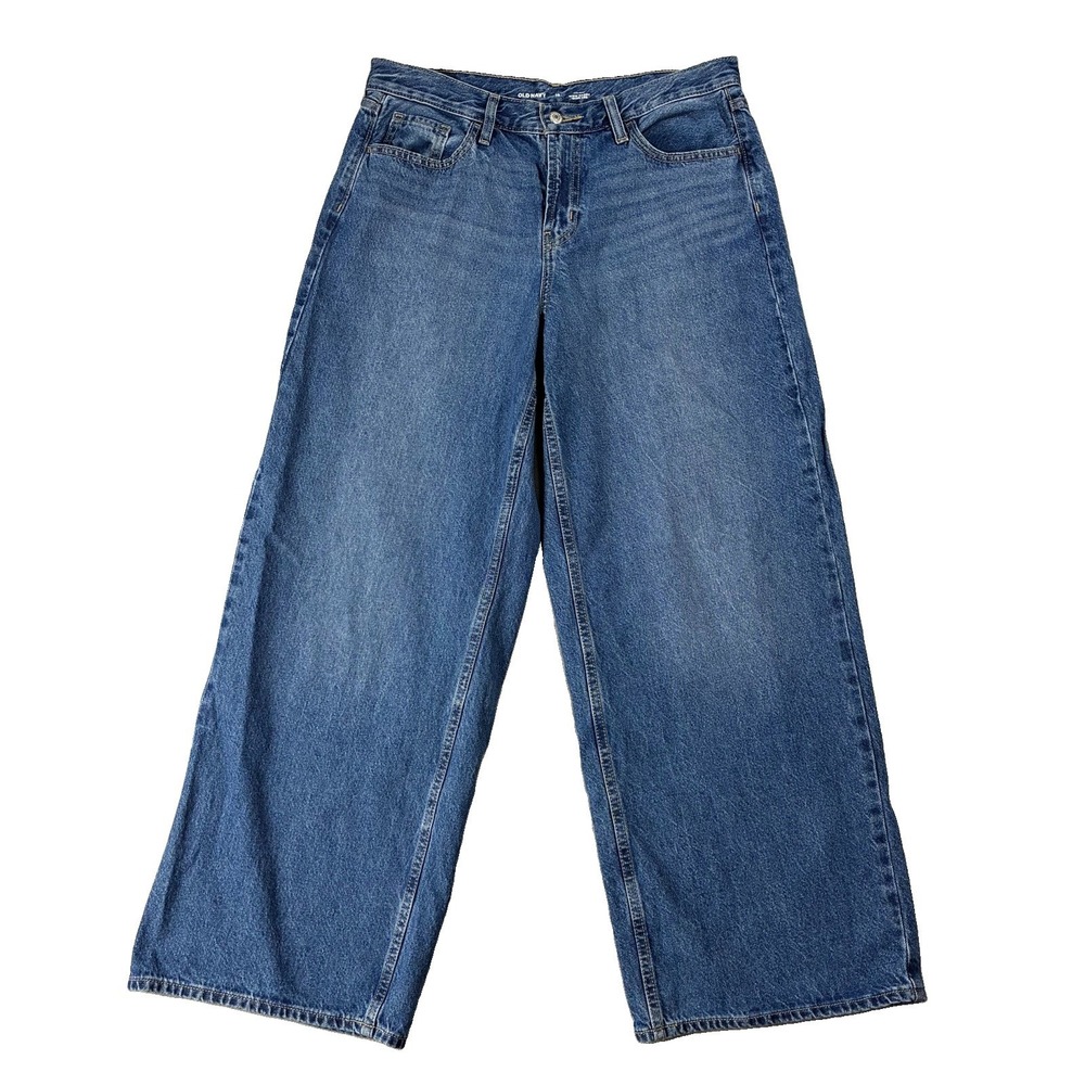 Old Navy Midrise Wow Baggy Wide Leg Blue Jean Medium Wash Women 10 90s Nostalgia